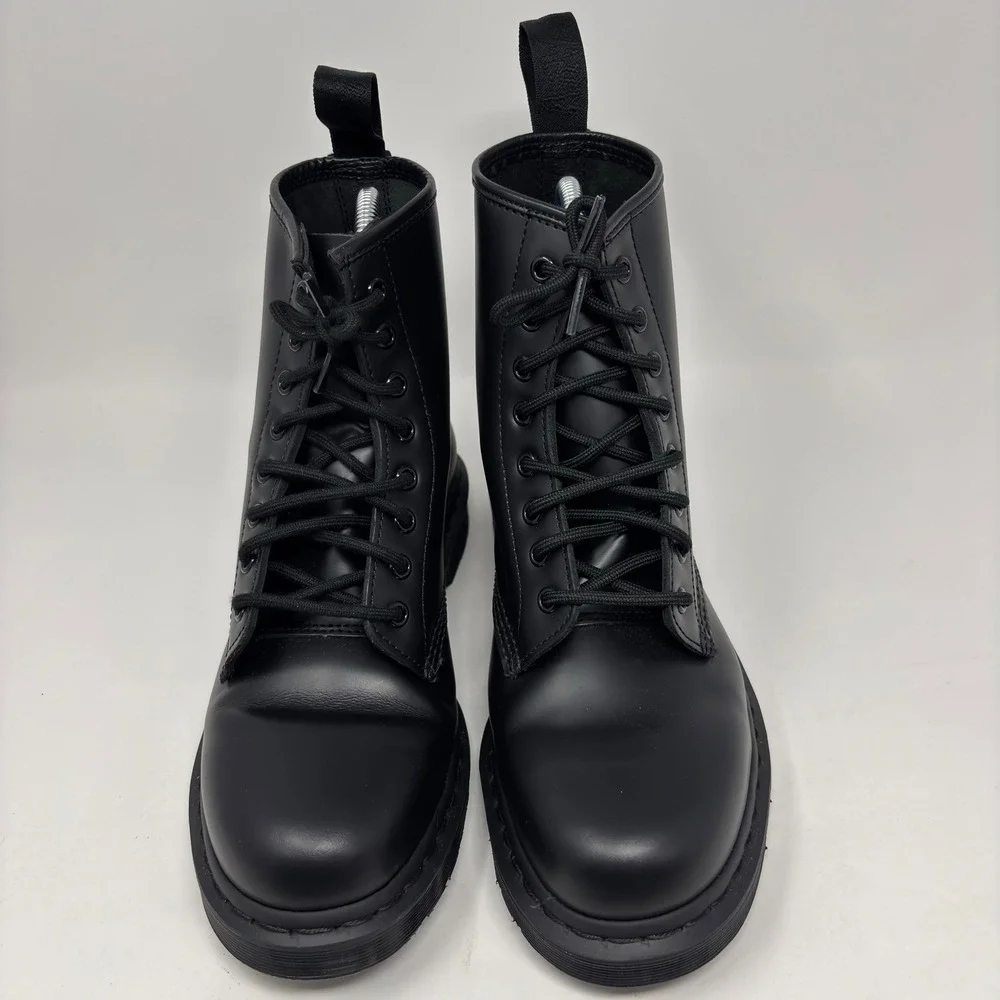 Dr Martens 1460 Mono Black Leather Boots Men's 9/10 Anisomelia Mismatch Pair